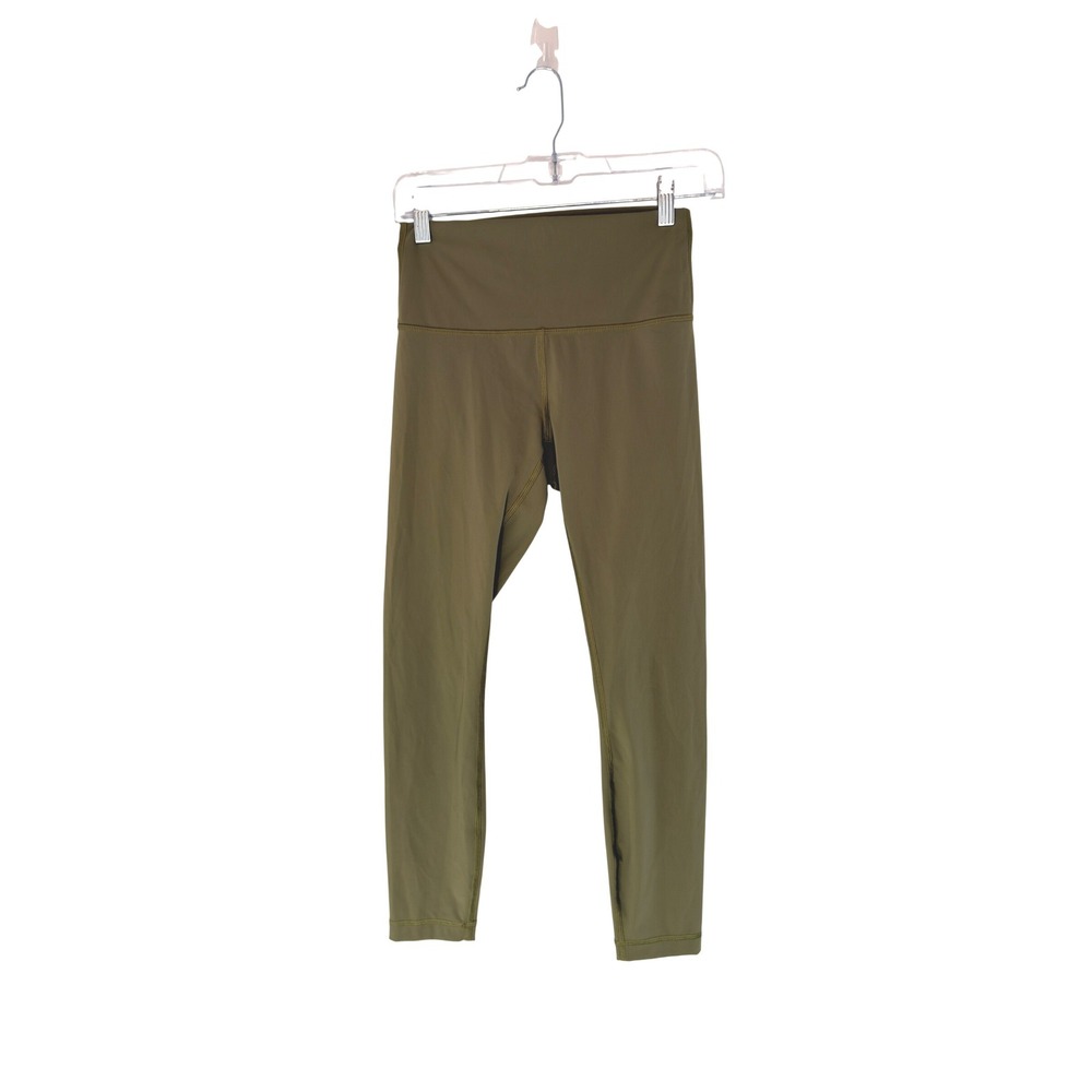 Lululemon Leggings Women's Green Active Workout Gym Stretch Compression Size 6‎